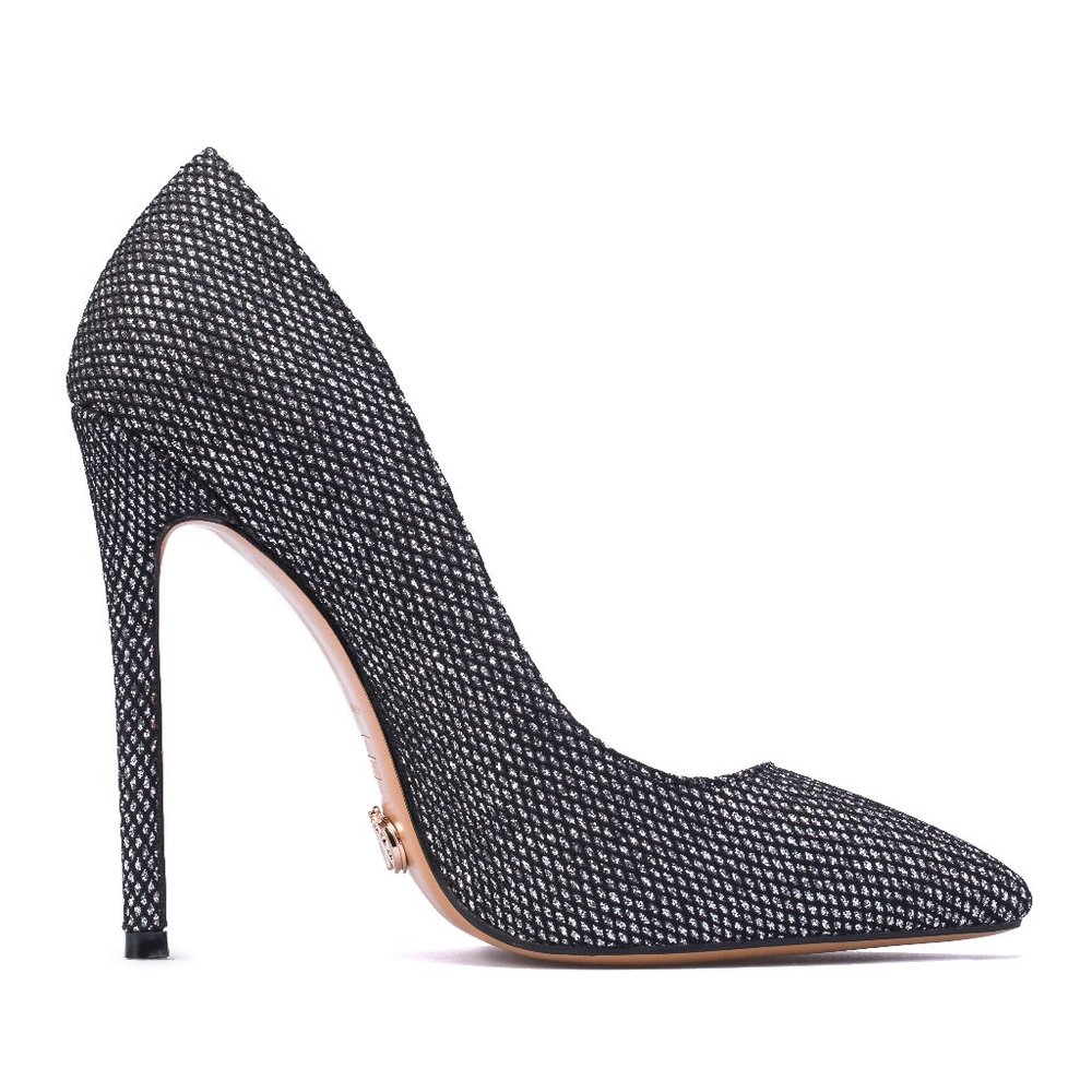 Black and White Pointed Stiletto Pump - Women Shoes